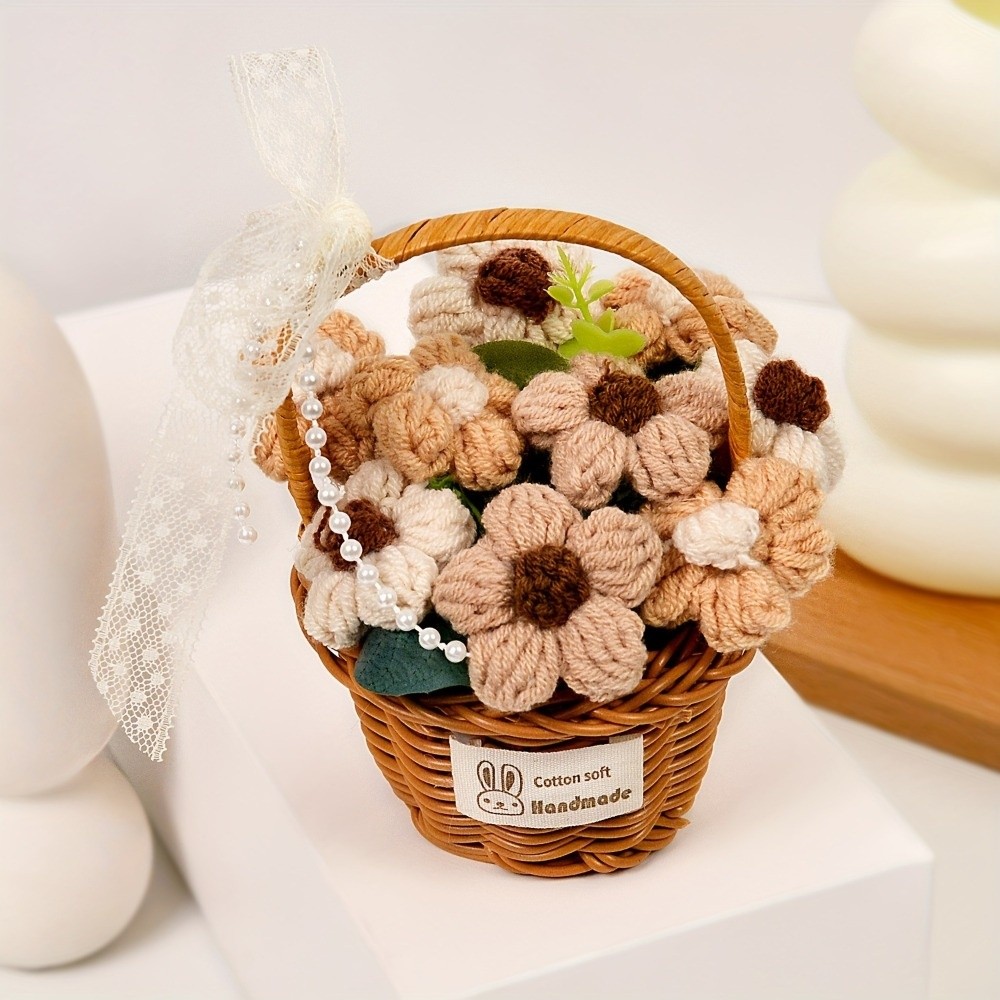Baby Products Basket - Flor de Hilo de Lana Hecha