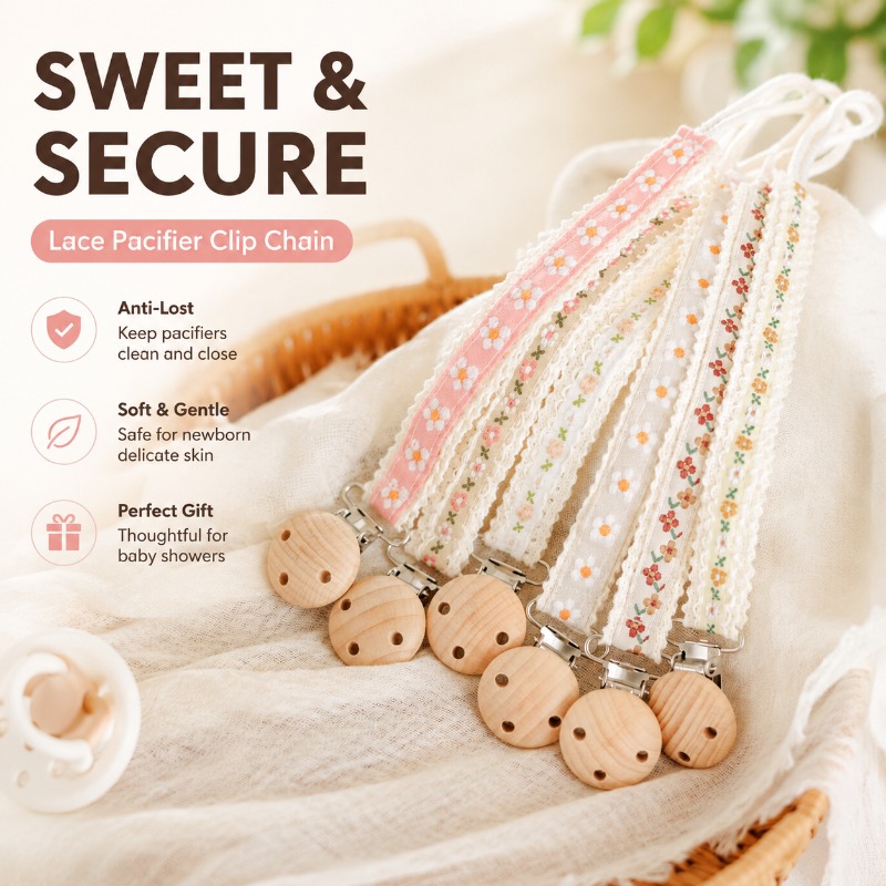 Baby Products Manufacturers - Cadena de Encaje para Chupete, Clip