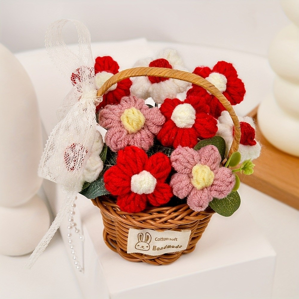 Flor de Hilo de Lana Hecha a M - Baby Products Basket reseña y precio