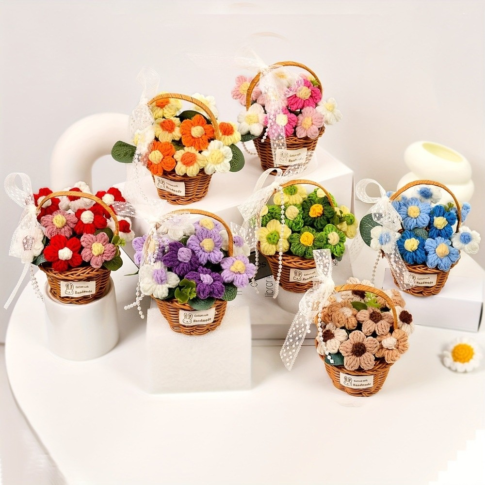 Flor de Hilo de Lana Hecha a M - Baby Products Basket reseña y precio