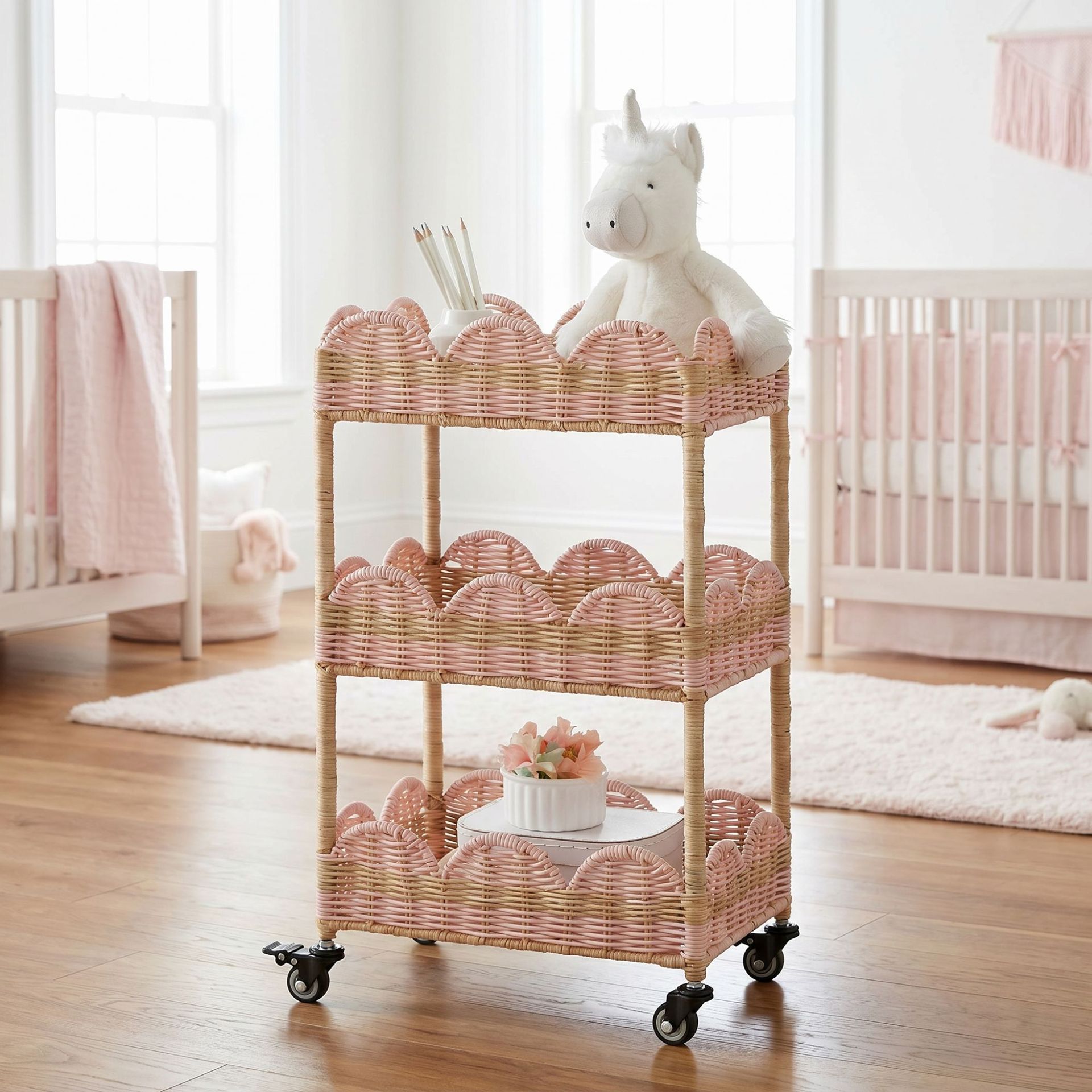 Estante de mimbre sintético te - Baby Products Basket reseña y precio