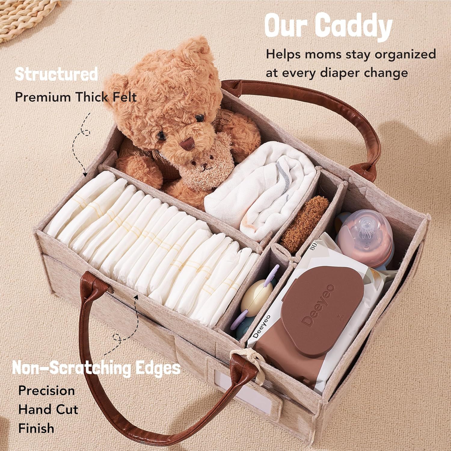Cesta Organizadora de Fieltro  - Baby Products Basket reseña y precio