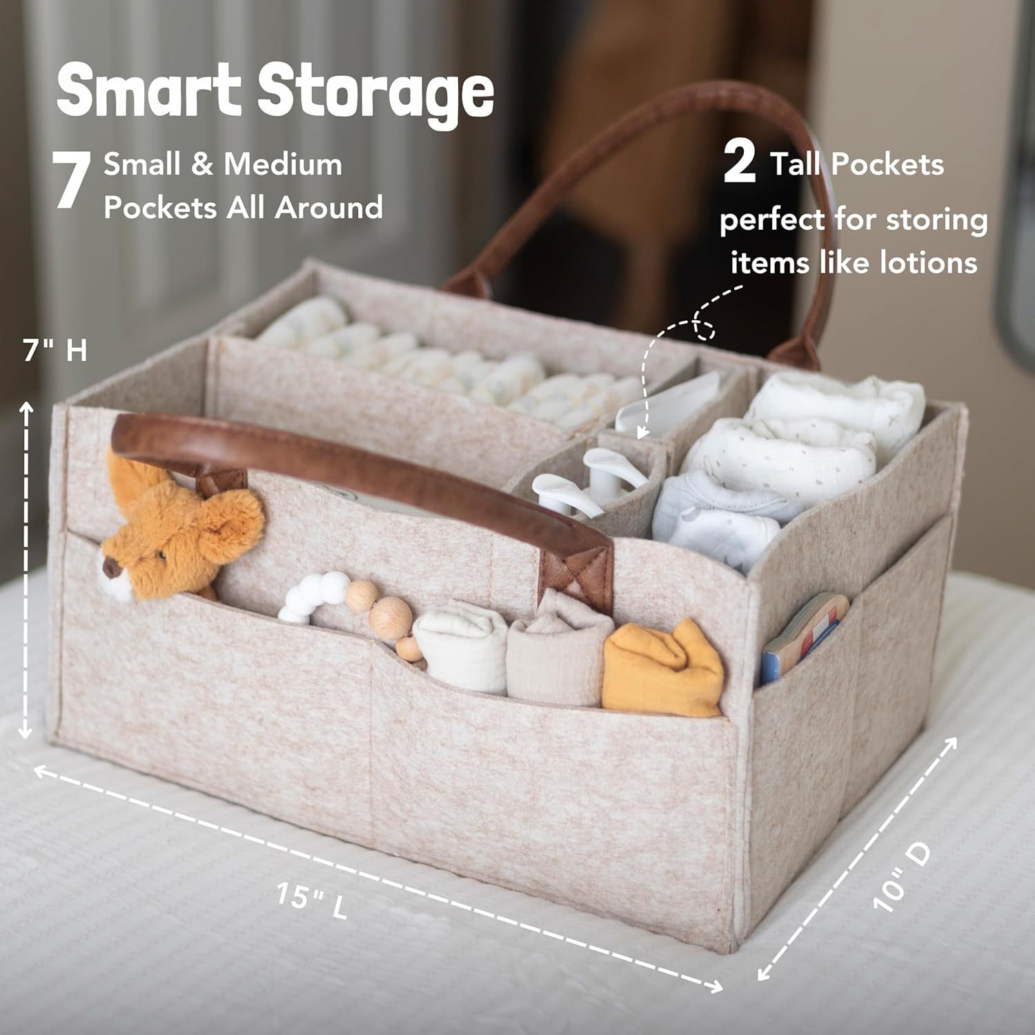 Cesta Organizadora de Fieltro  - Baby Products Basket reseña y precio