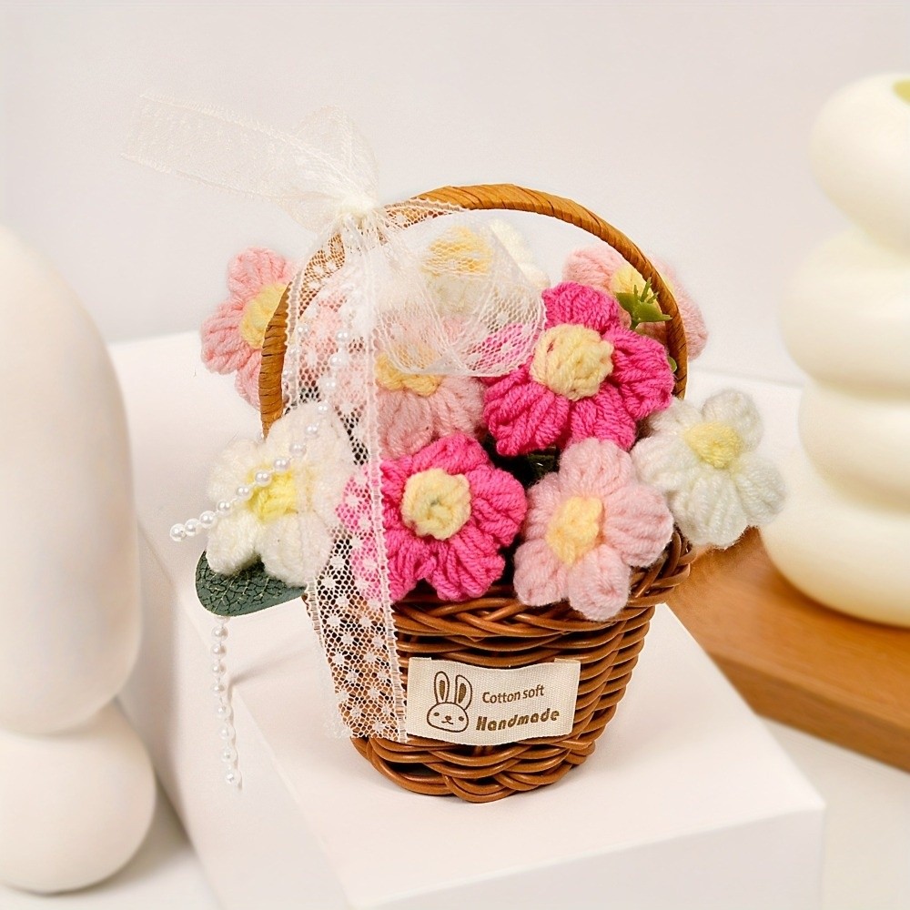 Flor de Hilo de Lana Hecha a M - Baby Products Basket reseña y precio